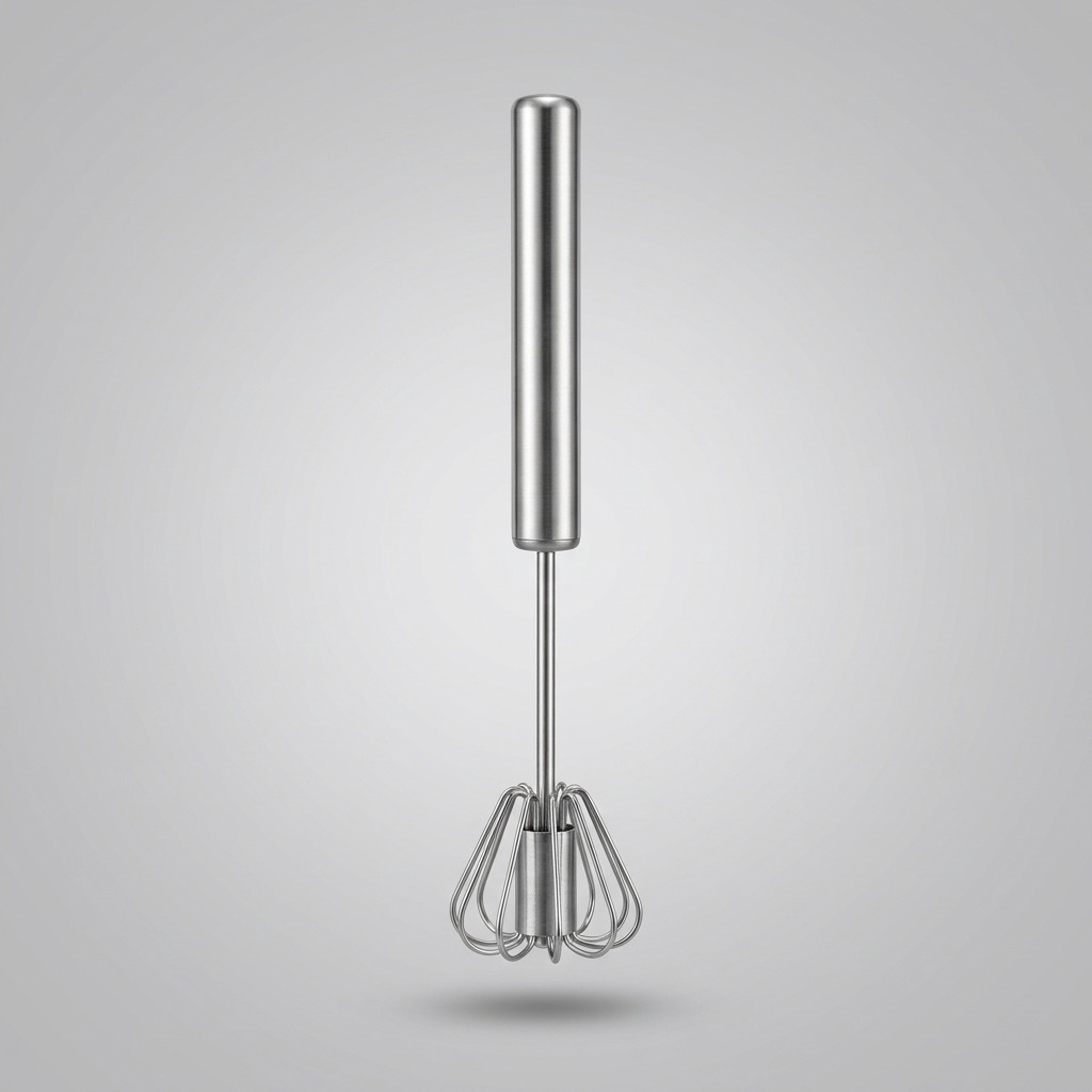 Semi-Automatic Stainless Steel Egg Beater | Push Whisk Manual Hand Mixer for Eggs, Coffee, Cream & Baking