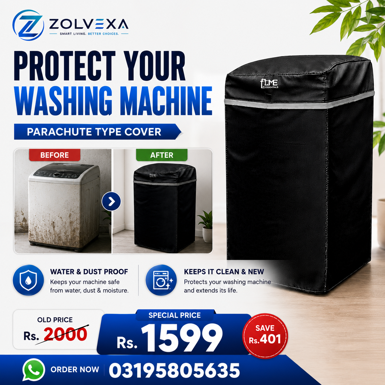   Washing Wachine cover-  Single parachute type