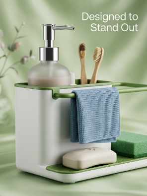 3-in-1 Kitchen Soap Pump Dispenser with Sponge Holder  