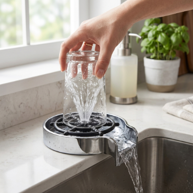 Premium Stainless Steel Glass Rinser for Kitchen Sink – High Pressure