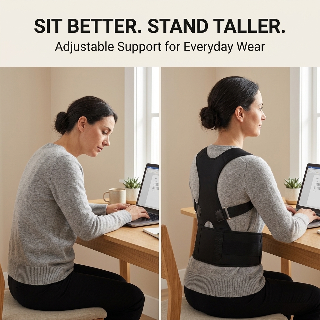 Posture Corrector Belt for Men & Women – Adjustable Back Support Belt