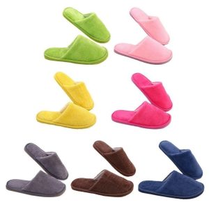 Premium Multi-Color Soft Cotton Winter Slippers for Men & Women – Warm, Comfortable Indoor House Shoes
