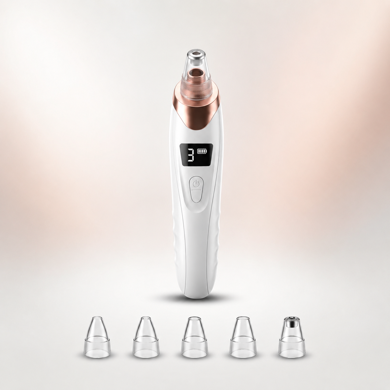 Rechargeable Electric Pore Vacuum Blackhead Remover – Deep Pore Facial Cleaner with 3 Suction Levels & 5 Heads