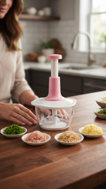2L Multi-Function Hand-Push Chopper – Manual Food Processor