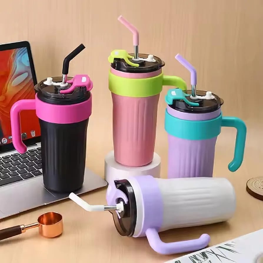 40oz Stainless Steel Thermos Travel Mug with Handle Hot & Cold Tumbler