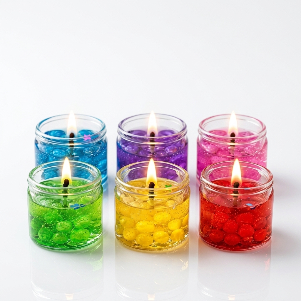 Aromatherapy Colored Crystal Jelly Gel Scented Candles in Glass Jar