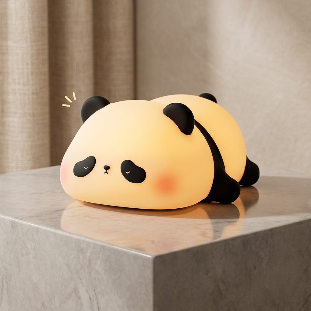 Cute Silicone Touch Dimmable Panda Night Lamp for Kids & Bedroom