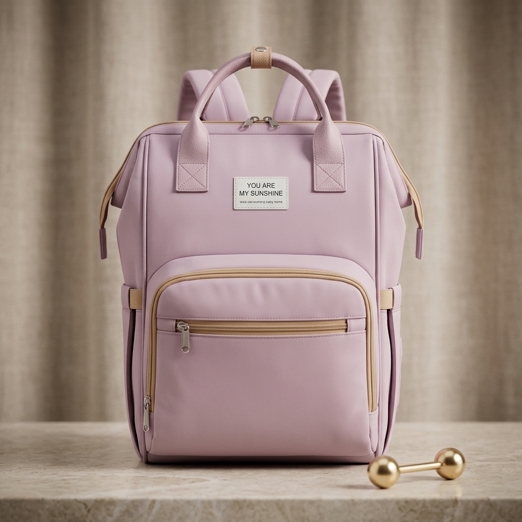 Multifunctional Waterproof Mummy Diaper Bag Backpack (Pink)