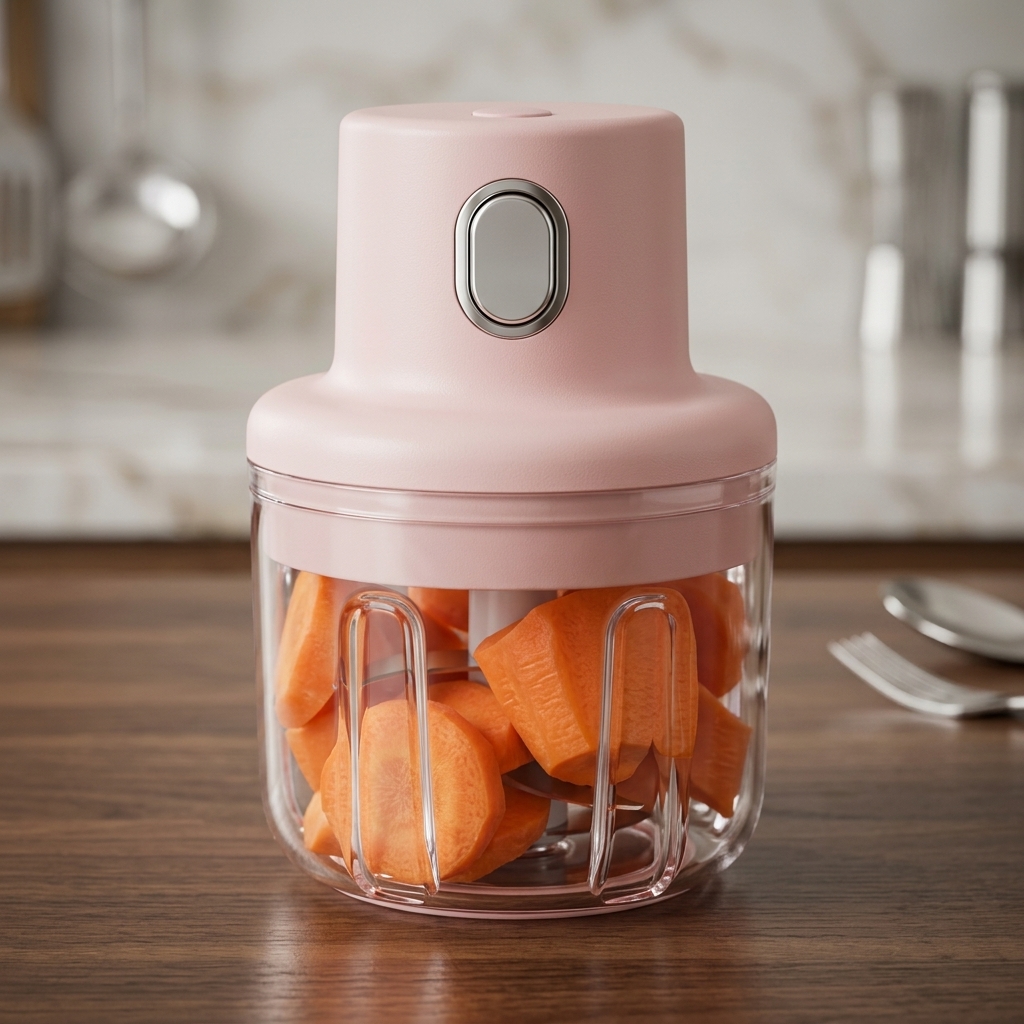 Wireless Portable Mini Electric Food Chopper & Garlic Blender (Pink)